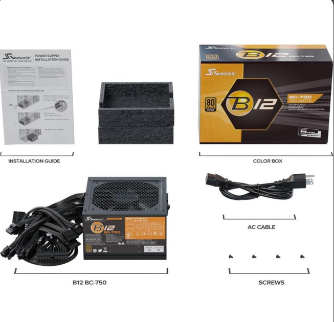 Блок питания Seasonic 750W B12 (B12 BC-750) Seasonic 750W B12 (B12 BC-750) - изображение 3
