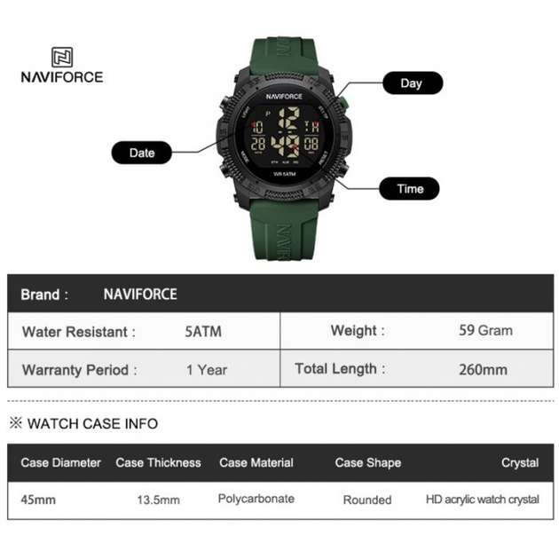 Мужские часы Naviforce Europe Black - изображение 8