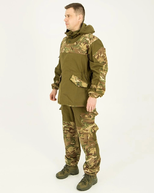 Костюм Горка камуфляжный олива мультикам, брюки с подтяжками 48 - изображение 2