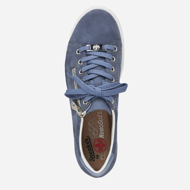Sneakersy damskie do kostki RIEKER RIEL59L1-10 37 Niebieskie (4060596341716) - obraz 3