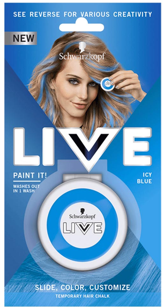 Kreda do włosów Schwarzkopf Live Paint It! zmywalna Icy Blue 33 g (9000101217223) - obraz 1