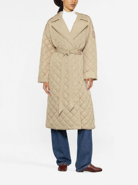 Пальто осіннє довге стьобане жіноче Tommy Hilfiger THWW0WW35090AEG S/M Бежеве (8720117610818) - зображення 1