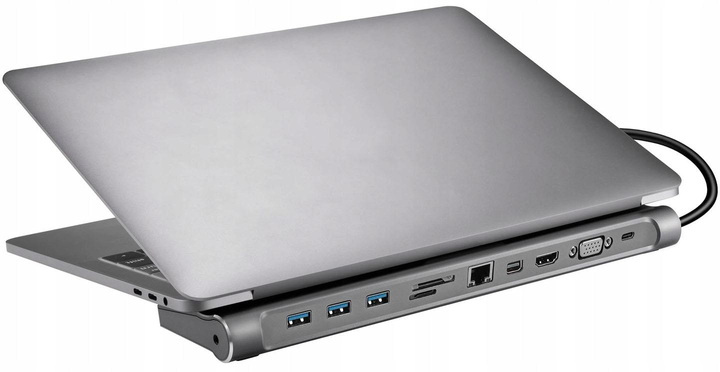 Stacja dokująca Sandberg USB-C All-in-1 USB 3.0 Silver (5705730136238) - obraz 2