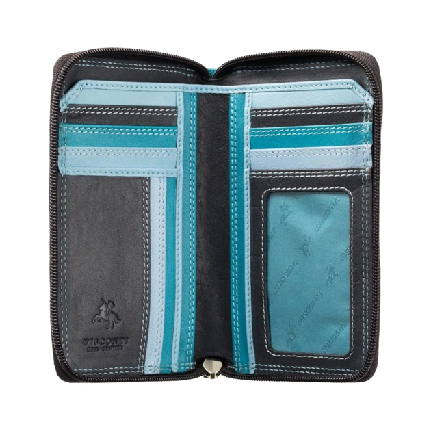Кошелек женский кожаный Visconti RB98 Aruba (Blue Multi) синий - изображение 3