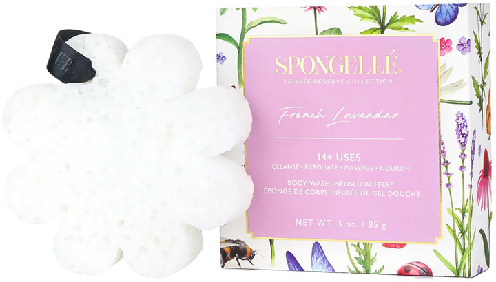 Губка просочена милом Spongelle Boxed Flower для миття тіла French Lavender (850780001298) - зображення 1