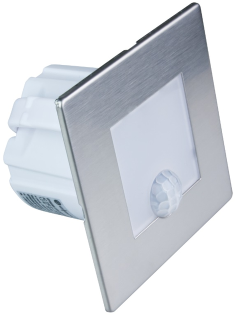 Світлодіодний світильник для сходів DPM з датчиком руху квадратний матовий срібний (YCB177S-PIR) (5906881206676) - зображення 1