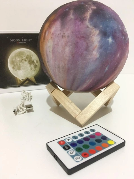 LUNA☽ Ночник в виде Луны 3D Moon Light USB + пульт 16 режимов