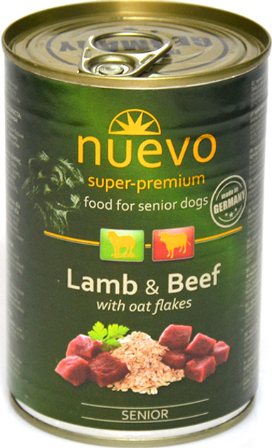 Вологий корм Nuevo Lamb and Beef Senior з бараниною та яловичиною для літніх собак 400 г (4250231595110) - зображення 1