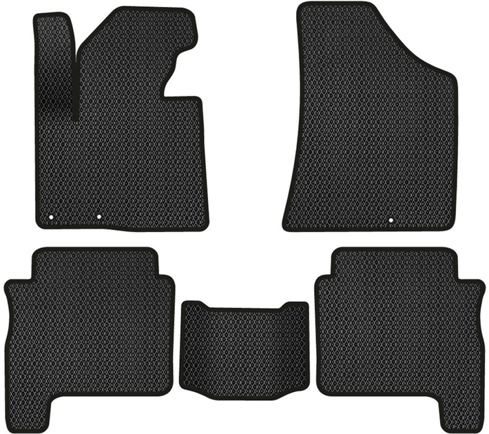 Акція на EVA килимки EVAtech в салон авто для Hyundai Santa FE (CM) Restyling (Floor Gas Pedal) 7 seats (3 clips) 2010-2012 2 покоління SUV EU 5 шт Black від Rozetka