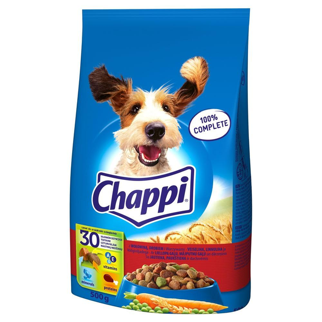 Sucha karma dla psów z alergią Chappi drób/wołowina 500 g (5900951017766) - obraz 1