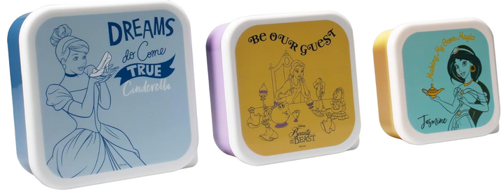 Набір ланч-боксів Disney Snack Boxes Princess 3 шт (5055453495908) - зображення 1