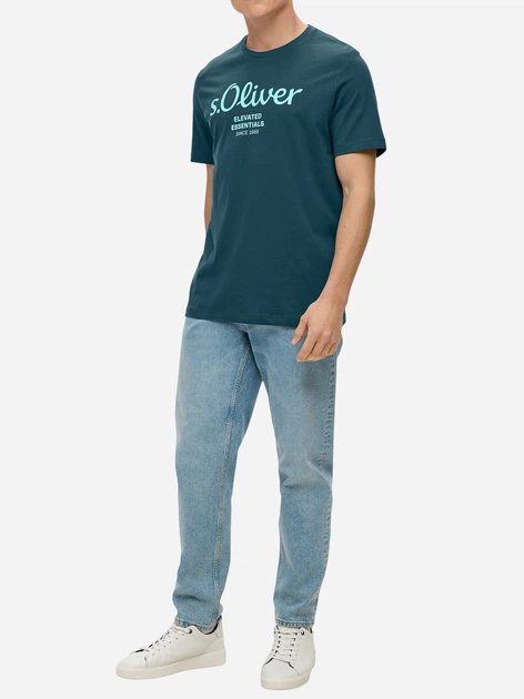 Футболка чоловіча s.Oliver 10.3.11.12.130.2141458-69D1 S Темно-бірюзова (4099975042937) - зображення 3