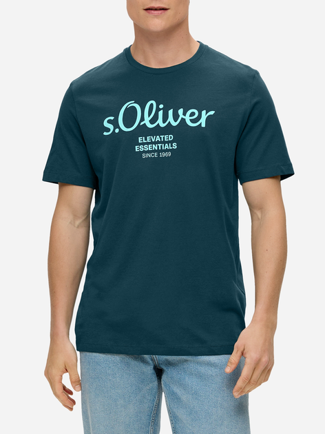 Koszulka męska s.Oliver 10.3.11.12.130.2141458-69D1 XL Ciemnoturkusowa (4099975042968) - obraz 1
