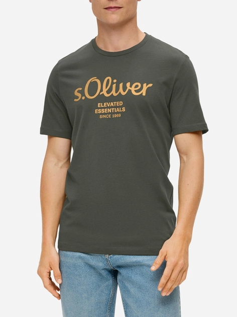 Koszulka męska s.Oliver 10.3.11.12.130.2141458-79D2 S Khaki (4099975043118) - obraz 1