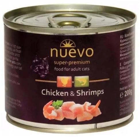 Mokra karma dla kotów Nuevo Chicken and Shrimp Adult kurczak z krewetkami 200 g (4250231595172) - obraz 1