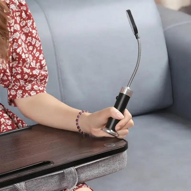Столик-підставка для ноутбука з подушкою та лампою USB Puffy столик із тримачем планшета та телефону - изображение 5