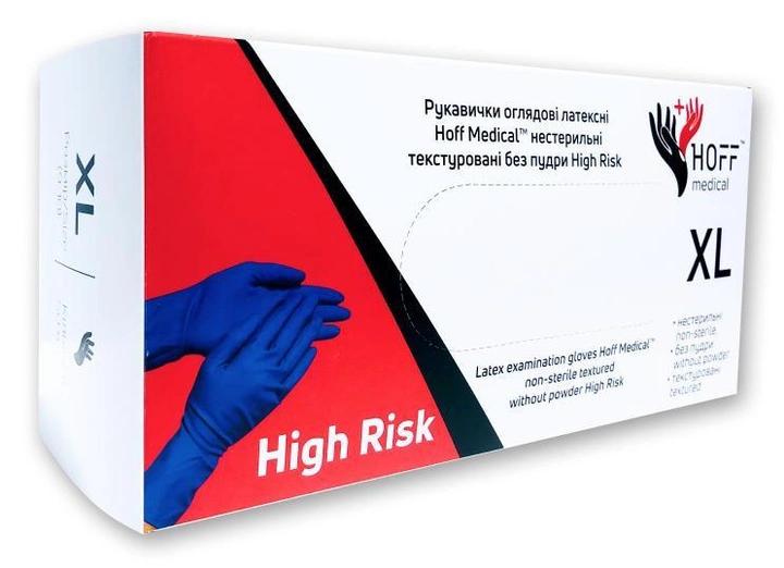 Рукавички латексні Hoff Medical High Risk 19г XL 50 шт - изображение 1