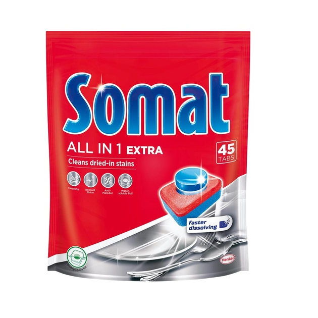 Таблетки для миття посуду у посудомийній машині Somat All in one Extra ...