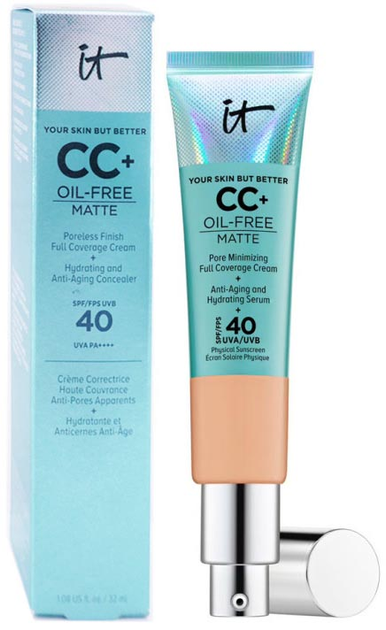 Krem CC do twarzy It Cosmetics Oil Free Matte Medium Tan Spf40 32 ml (3605971886942) - obraz 1