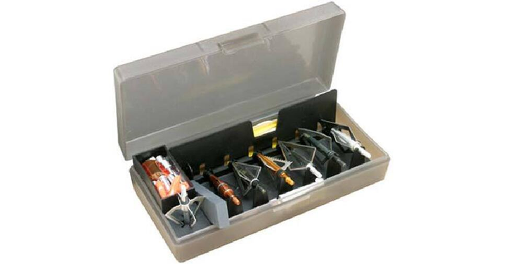Коробка MTM Broadhead Accessory для 7 наконечників стріл і інших комплектуючих. Колір - сірий. - зображення 1