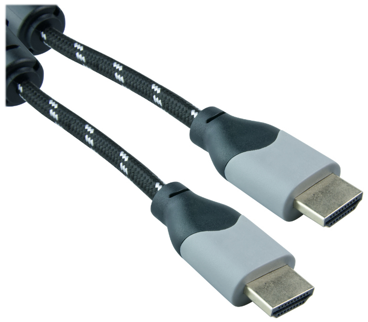 Kabel DPM HDMI to HDMI 4K v. 2.0 3 m czarno-biały (BMHD4K30) (5906881212455) - obraz 1