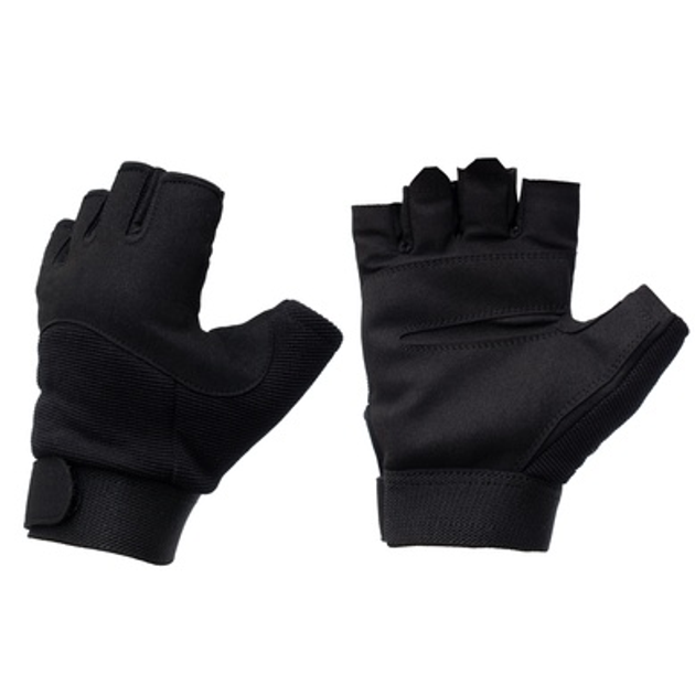 Рукавиці тактичні MIL-TEC Army Fingerless Gloves Black M - зображення 1