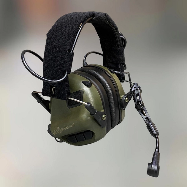 Наушники тактические Earmor M32, активные, со съёмным микрофоном и гарнитурой, цвет – Олива - изображение 2