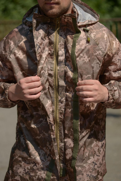 Костюм мужской - Дождевик Куртка Брюки пиксель / Водозащитный Комплект 3XL - изображение 2
