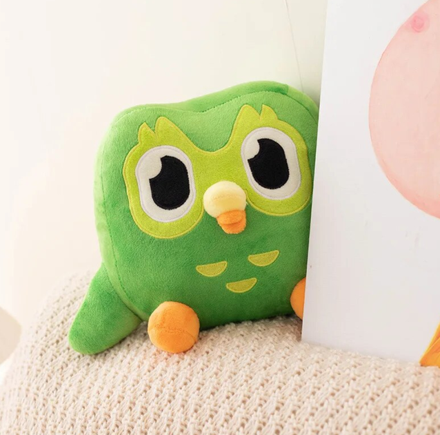 М'яка іграшка Сова Duolingo Owl Toy 30 см, Зелений - Фото 5 М'яка іграшка Сова Duolingo Owl Toy 30 см, Зелений - зображення 5