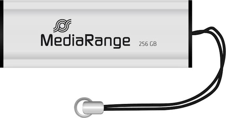Флеш пам'ять USB MediaRange 256GB USB 3.0 Black/Silver (4260459610182) - зображення 1