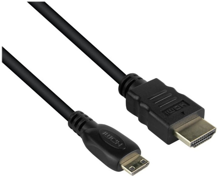 Kabel DPM HDMI to mini HDMI wtyk prosty 1.5 m czarny (BMHDMIM1) (5900672656565) - obraz 1