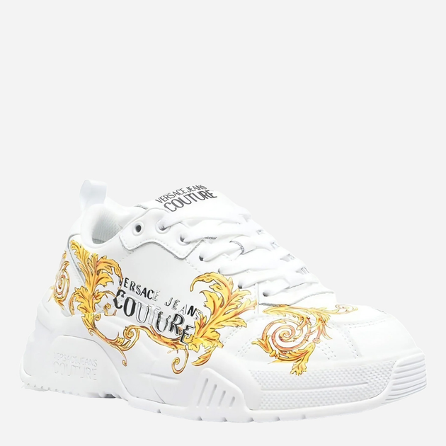 Sneakersy damskie skórzane na grubej podeszwie do kostki VERSACE JEANS COUTURE VJC74VA3SF4ZP232G03 38 Białe (8052019329001) - obraz 1