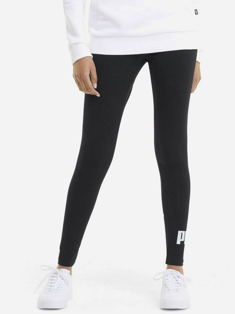 Legginsy sportowe damskie Puma Ess Logo Leggings 586832-01 L Czarne (4063697216396) - obraz 1