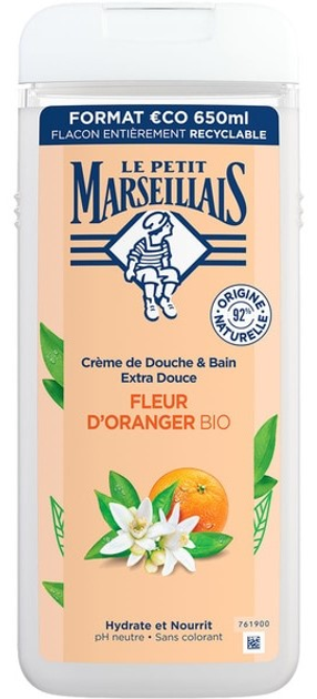 Żel pod prysznic Le Petit Marseillais Organic Orange Blossom 650 ml (3574661639109) - obraz 1
