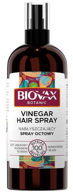 Spray do włosów Biovax Botanic octowy nabłyszczający 200 ml (5903246243314) - obraz 1