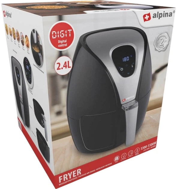 Frytkownica beztłuszczowa Alpina Air Fryer 2.4L (8711252185682) - obraz 4