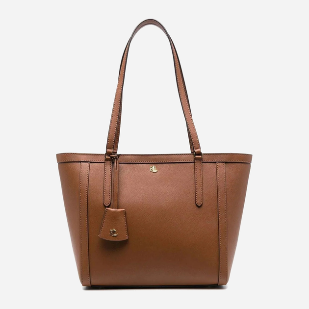 Torba shopper damska ze skóry naturalnej Lauren Ralph Lauren LRL431842431002 Brązowa (3616532146566) - obraz 1