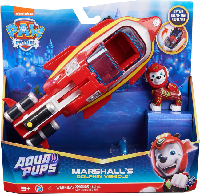 Samochód Spin Master The Paw Patrol Aqua Pups z figurką (0778988446706) - obraz 1