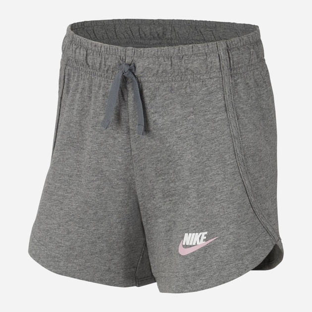 Дитячі шорти для дівчинки Nike Nsw Short Jersey CQ9353-091 128-137 см (S) Сірі (193658611763) - зображення 1