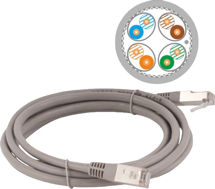 Patchcord A-lantec S/FTP Cat 6a LSOH 1 m Grey (KKS6ASZA1.0) - obraz 1