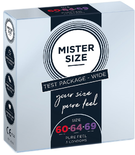 Prezerwatywy Mister Size Condoms dopasowane do rozmiaru 60 mm 64 mm 69 mm 3 szt (4260605481178) - obraz 1