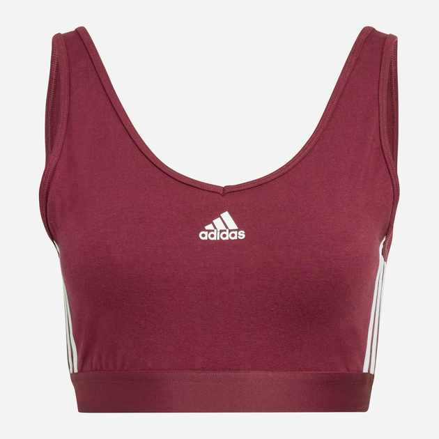 Top sportowy fitness damski Adidas W 3S Cro H10190 S Bordowy (4064055455341) - obraz 1