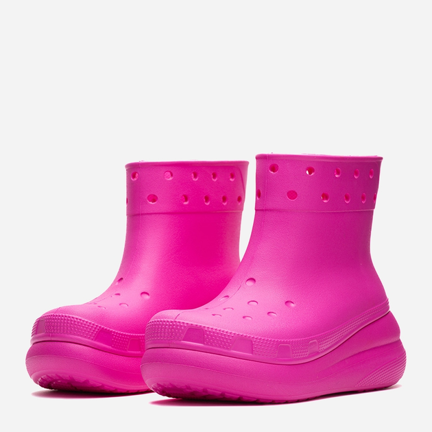 Жіночі гумові чоботи низькі Crocs Classic Crush Rain Boot 207946-JUIC 37-38 Рожеві (196265225422) - зображення 4