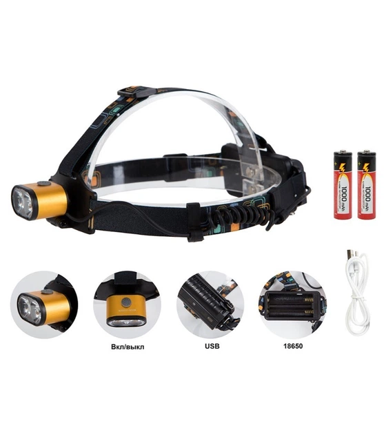 Налобный LED фонарь светодиодный аккумуляторный портативный фонарик PL-133 BL-2128-2T6 - изображение 2
