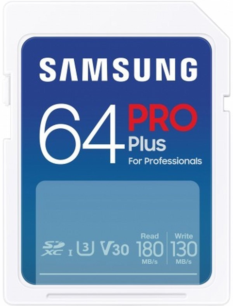 Karta pamęnci Samsung Pro Plus SD 64 GB V30 Class 10 UHS-I SDXC White (MB-SD64S/EU) - obraz 1