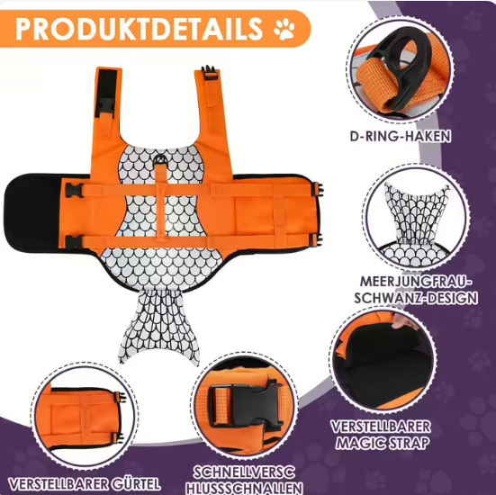 Спасательный жилет для собак Derby Shark, XL Серый - изображение 5
