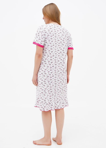 Ночная сорочка Saimeiqi 5XL белая с розовым 18351 – Брендовая одежда ...