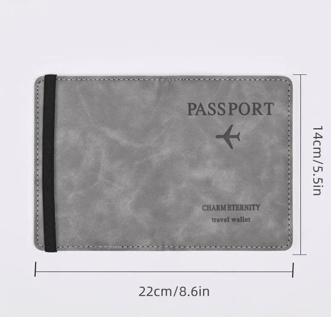 Обкладинка на паспорт з відсіками для кредиток грошей та SIM карт RFID захистом екошкіра колір сірий - Фото 1 Обкладинка на паспорт з відсіками для кредиток грошей та SIM карт RFID захистом екошкіра колір сірий - зображення 1