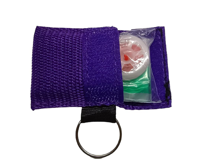 Брелок фіолетовий пленка-клапан для СЛР (сердечно-легочной реанимации) 28 см х 20 см - зображення 1
