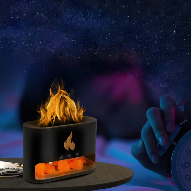 Лампа зволожувач повітря Docsal Flame 3в1 із соляним камінням - зображення 2